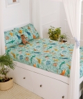 Jungle Safari Organic Cotton Bedsheet Set Double Flat Sheet